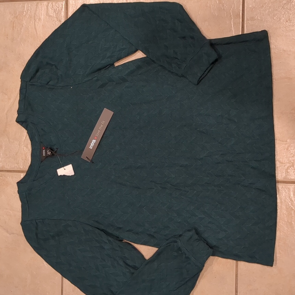 Intro Women's Green Top Blouse NWT Size PMedium